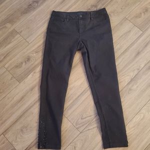 Cache black skinny black stone jeans